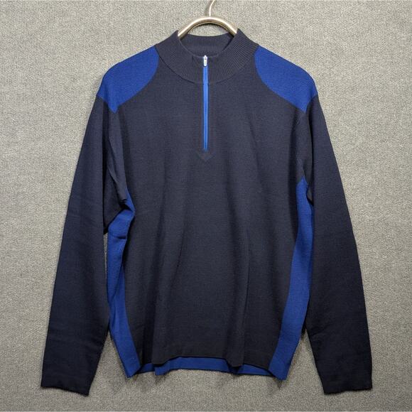 Peter Millar Merino Wool Sweater Mens XL Quarter Zip Pullover Golf Menswear - Picture 1 of 12
